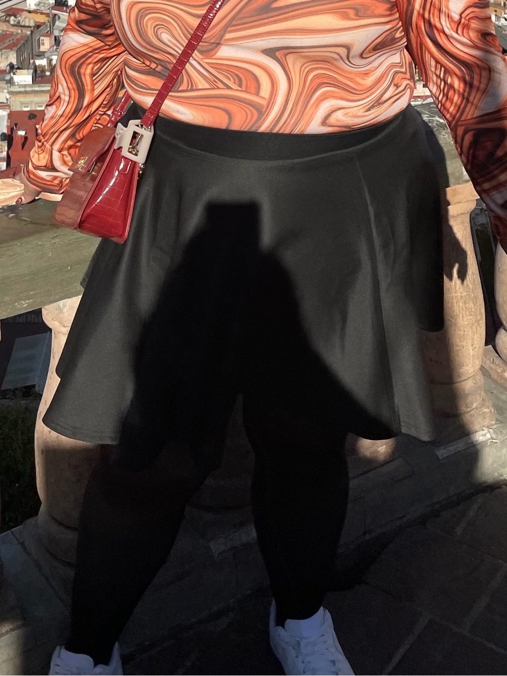 SHEIN Black Flared Mini Skirt